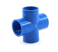 I.D 20/25/32mm Blue PVC Pipe Fittings Straight Elbow Tee Cross Connector Water Adapter 3 4 5 6 Ways Joints Suitable for PVC Pipes(Cross,20mm,1Pc)