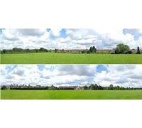 I D Backscenes 106A Photo Backscene 15 inches high, Into the Town, 10ft long OO Gauge