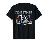 I´d Rather Be Drawing Illustrator Illustration Value Graphic T-Shirt, Men, Black, M