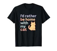 I’d Rather Be Home with My Cat | Soft Pastel Aesthetic T-Shirt
