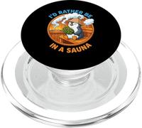 I’d Rather Be In A Sauna Cute Sauna Penguin Humor PopSockets PopGrip for MagSafe