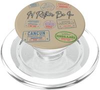 I’d Rather Be In Mexico Passport Stamps Travel Wanderlust PopSockets PopGrip for MagSafe