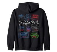 I’d Rather Be In Mexico Passport Stamps Travel Wanderlust Zip Hoodie