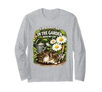 I’d Rather Be in The Garden with My Cat - Cute Cat Lover Long Sleeve T-Shirt
