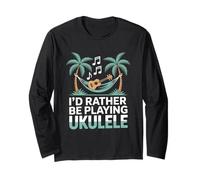 I’d Rather Be Playing Ukulele Tropical Vibes Long Sleeve T-Shirt