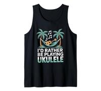 I’d Rather Be Playing Ukulele Tropical Vibes Tank Top