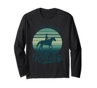 I’d Rather Be Riding Horse Retro Design Long Sleeve T-Shirt