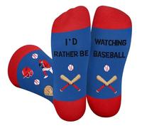 I’D RATHER BE WATCHING BASEBALL Funny Socks，Novelty Gifts for Men Teen Boys
