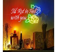 I’d Rot in Hell with You Neon Sign, Wedding Halloween LED Signs Amigo The Devil Evil Home Decor