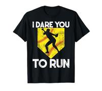 I Dare You To Run Softball Catcher Game Day Vibes Softball T-Shirt