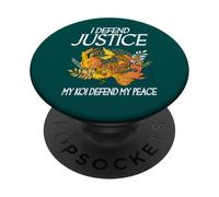 I Defend Justice My Koi Defend My Peace Koi Loving Lawyer PopSockets Adhesive PopGrip