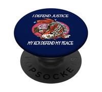 I Defend Justice My Koi Defend My Peace Koi Loving Lawyer PopSockets Adhesive PopGrip