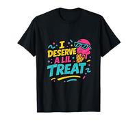 I Deserve a Lil Treat Ice Cream Cone Lover Funny Summer Fun T-Shirt