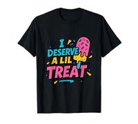 I Deserve a Lil Treat Ice Cream Cone Lover Funny Summer Fun T-Shirt