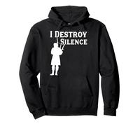 I Destroy Silence Bagpipe Themed Gift Bagpipe Lovers Gift Pullover Hoodie