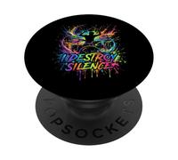 I Destroy Silence Drum Set Drummer Music PopSockets Adhesive PopGrip