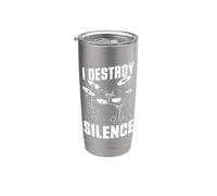 I Destroy Silence Drummer Stainless Steel Insulated Tumbler
