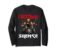 I Destroy Silence Drumsticks Heavy Metal Drummer Long Sleeve T-Shirt