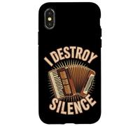 I Destroy Silence Funny Accordion Player Music Case for iPhone X/XS
