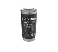 I Destroy Silence - Funny Drum Set Drummer Drums Lover Stainless Steel Insulated Tumbler