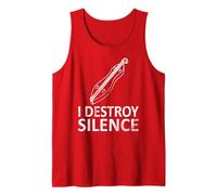 I Destroy Silence - Funny Dulcimer Players Music Humor Joke Tank Top
