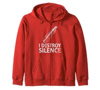 I Destroy Silence - Funny Dulcimer Players Music Humor Joke Zip Hoodie