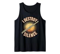I Destroy Silence Funny Flute Player Band Music Tank Top