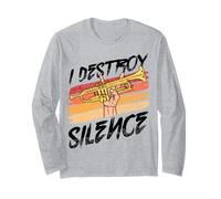 I Destroy Silence Funny Trombone Player Marching Band Player Long Sleeve T-Shirt