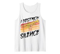 I Destroy Silence Funny Trombone Player Marching Band Player Tank Top