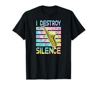 I Destroy Silence Retro Vintage Style Saxophone T-Shirt
