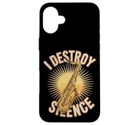 I Destroy Silence Saxophone Player Jazz Music Case for iPhone 16 Plus