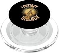 I Destroy Silence Saxophone Player Jazz Music PopSockets PopGrip for MagSafe