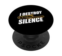 I Destroy Silence Trombone Player Trombone Player Trombone PopSockets Adhesive PopGrip