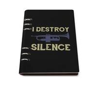I Destroy Silence Trumpet A5 Refillable Notebook Ruled Paper Writing Journal Binder 90 Sheets 6-Ring