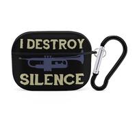 I Destroy Silence Trumpet Case Cover Compatible with AirPods Pro 2nd 1st Generation Hard Skin Protection