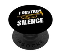 I Destroy Silence Trumpet Player Trumpet PopSockets Adhesive PopGrip