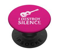 I Destroy Silence Ukulele Players Music Humor PopSockets Adhesive PopGrip