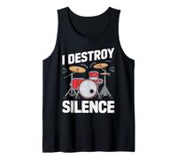I Destroy Silence Vibrant Drum Set Music Drummer Tank Top