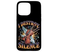 I Destroy Silence Violin Player Orchestra Music Case for iPhone 15 Pro Max