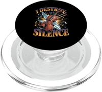 I Destroy Silence Violin Player Orchestra Music PopSockets PopGrip for MagSafe
