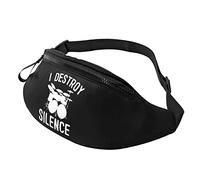 I Destroy Silence Waist Bag Men's and Women's Adjustable Travel Chest Pack Outdoor Running Waist Bag