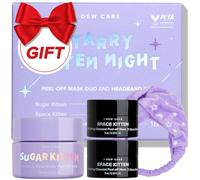 I DEW CARE Korean Wrapping Peel Off Facial Mask Set - Starry Kitten Night | Masks 3ea & Headband Gift Set, Korean Skincare, Glow Skin, Hydrating, Exfoliating, Stocking Stuffers, Travel Size, Mini Set