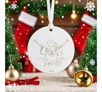 I Did It - Graduation Christmas Ornament, Keepsake for Her Graduating, Masters Degree Gift, Class of 2025 Ceramic Engraved Ornaments