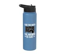 I Did Math The Answer is Cat Math Teacher Funny Cat Lover Stainless Steel Insulated Water Bottle