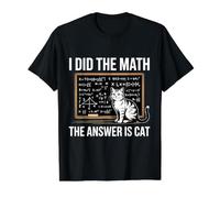 I Did Math The Answer is Cat Mathematics Funny Cat Lover Value Graphic T-Shirt, Men, Black, XL