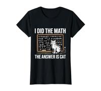 I Did Math The Answer is Cat Mathematics Funny Cat Lover Value Graphic T-Shirt, Women, Black, S
