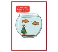 I Did The Decorations Myself! Funny Goldfish Christmas Card