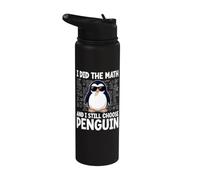 I Did The Math and Still Choose Penguin Funny Math Teacher Stainless Steel Insulated Water Bottle