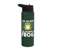 I Did The Math The Answer is Frog Math Teacher Math Club Stainless Steel Insulated Water Bottle