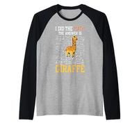 I Did The Math The Answer is Giraffe Funny Math Teacher Raglan Baseball Tee